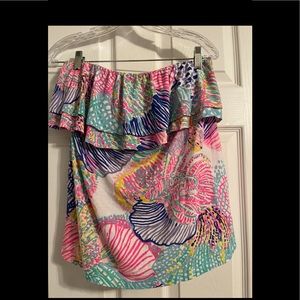 Lily Pulitzer strapless ruffle top